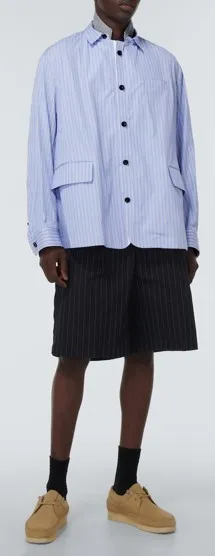 sacai  |Button-down Stripes Cotton Designers Shirts