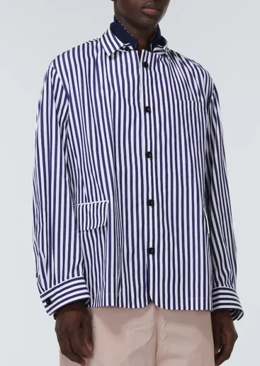 sacai  |Button-down Stripes Cotton Designers Shirts