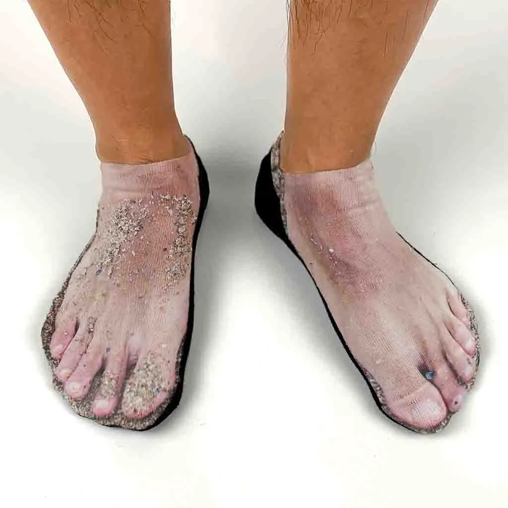 Sandy Feet Funny No Show Socks for Men