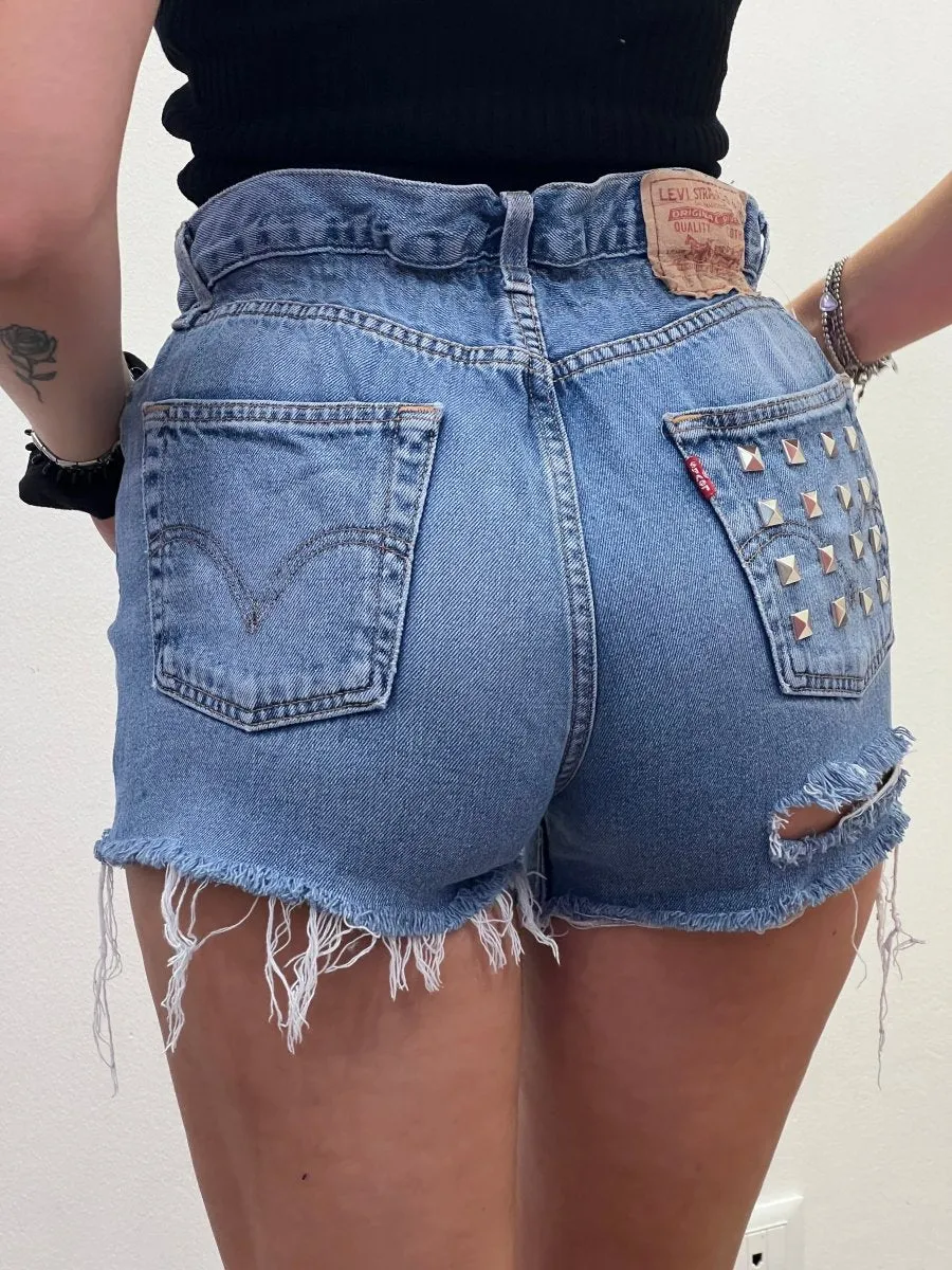 Shorts Levi's Vintage denim a caramella con borchie a piramide