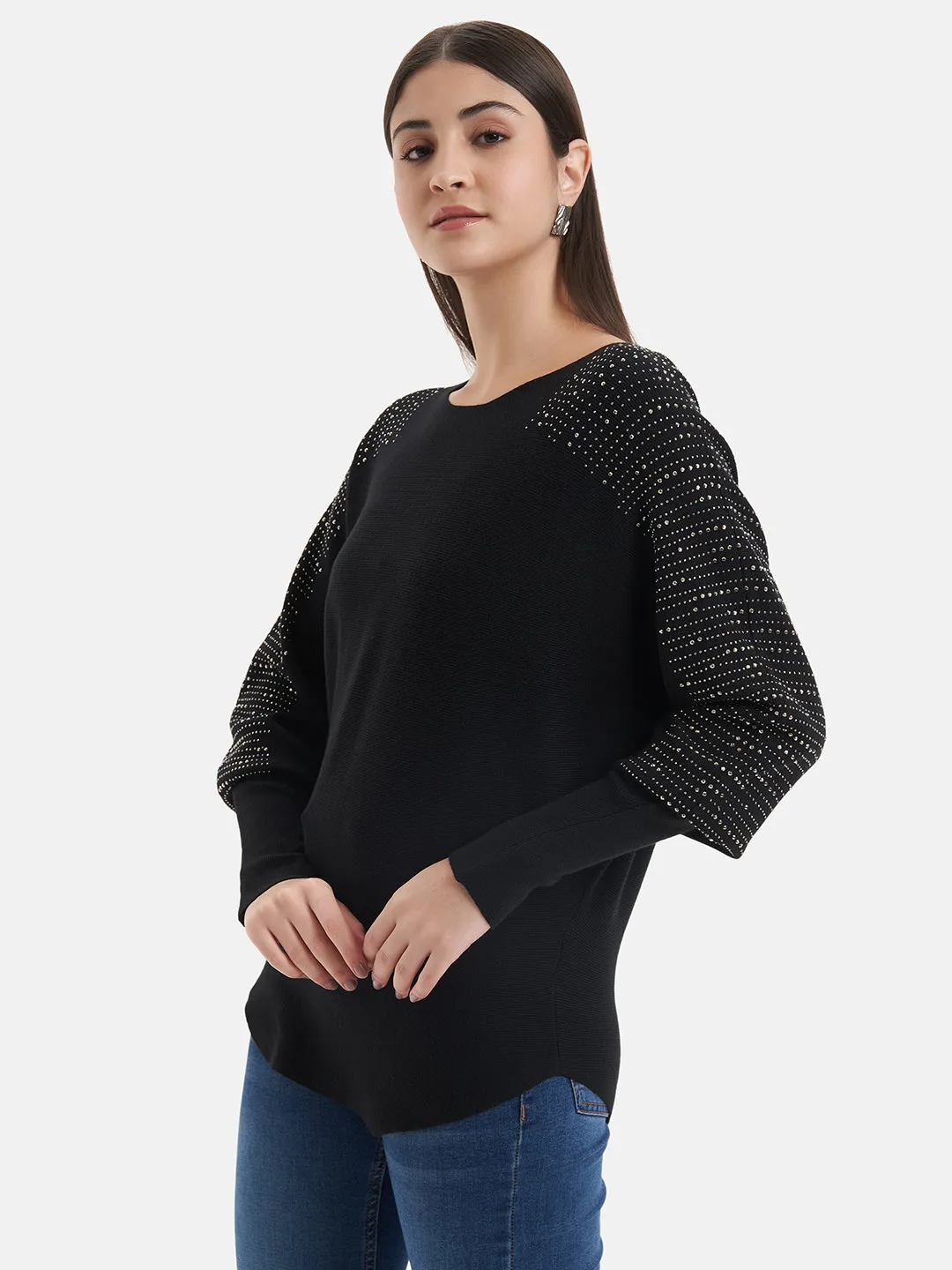 Shoulder Embellished Pullover