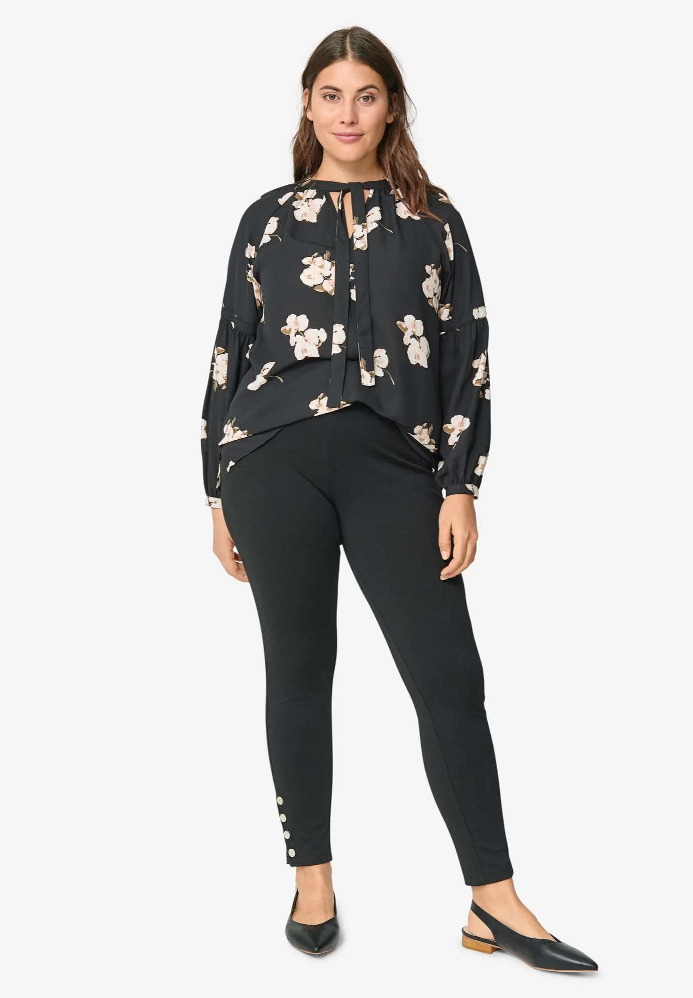 Snap-Hem Ponte Leggings