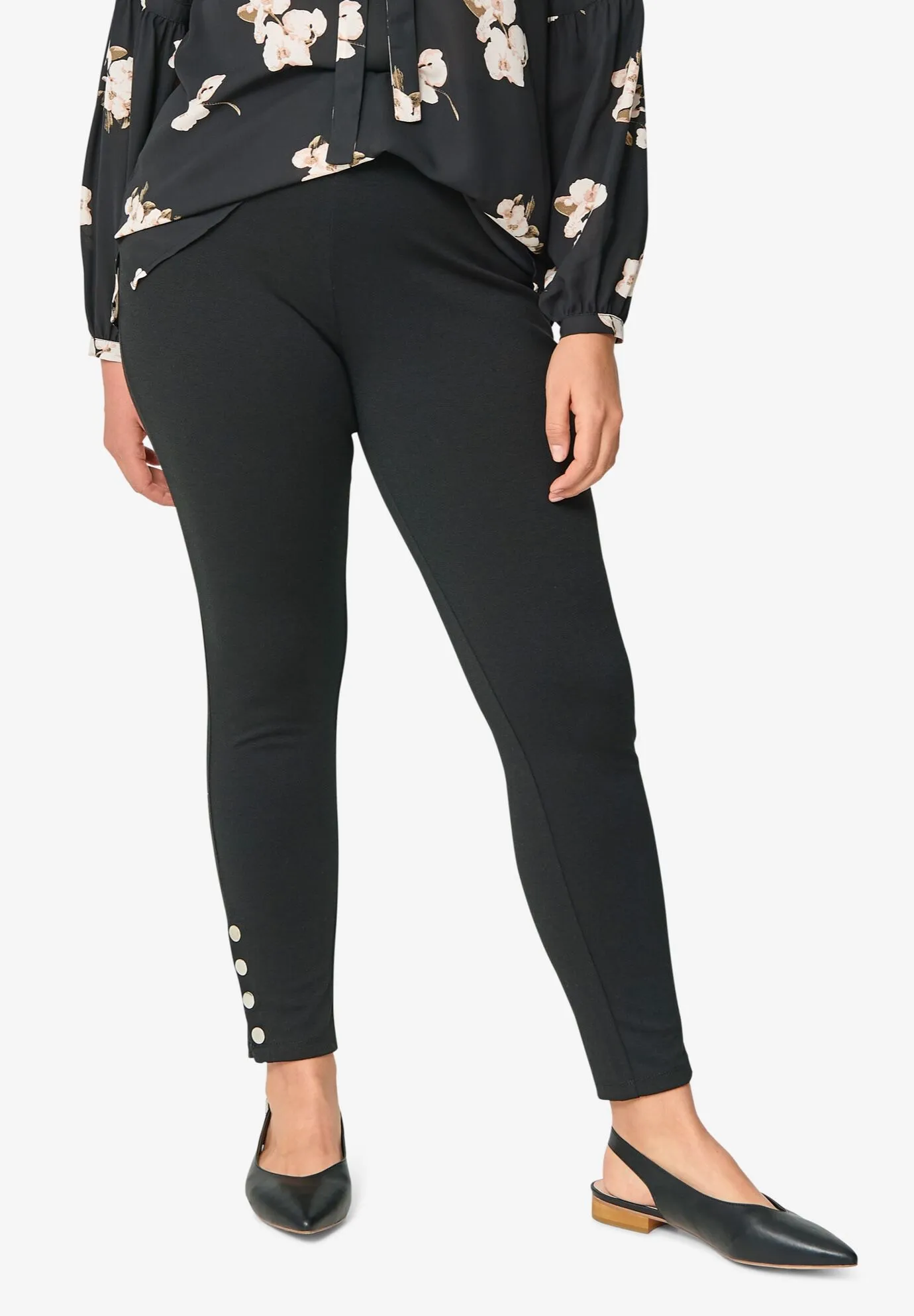 Snap-Hem Ponte Leggings