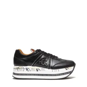 Sneaker Beth in pelle e nylon nero