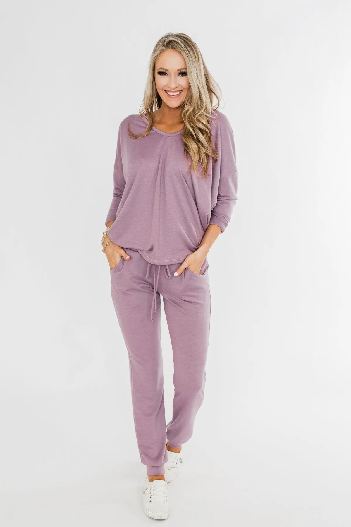 Solid Lounge Joggers- Lilac