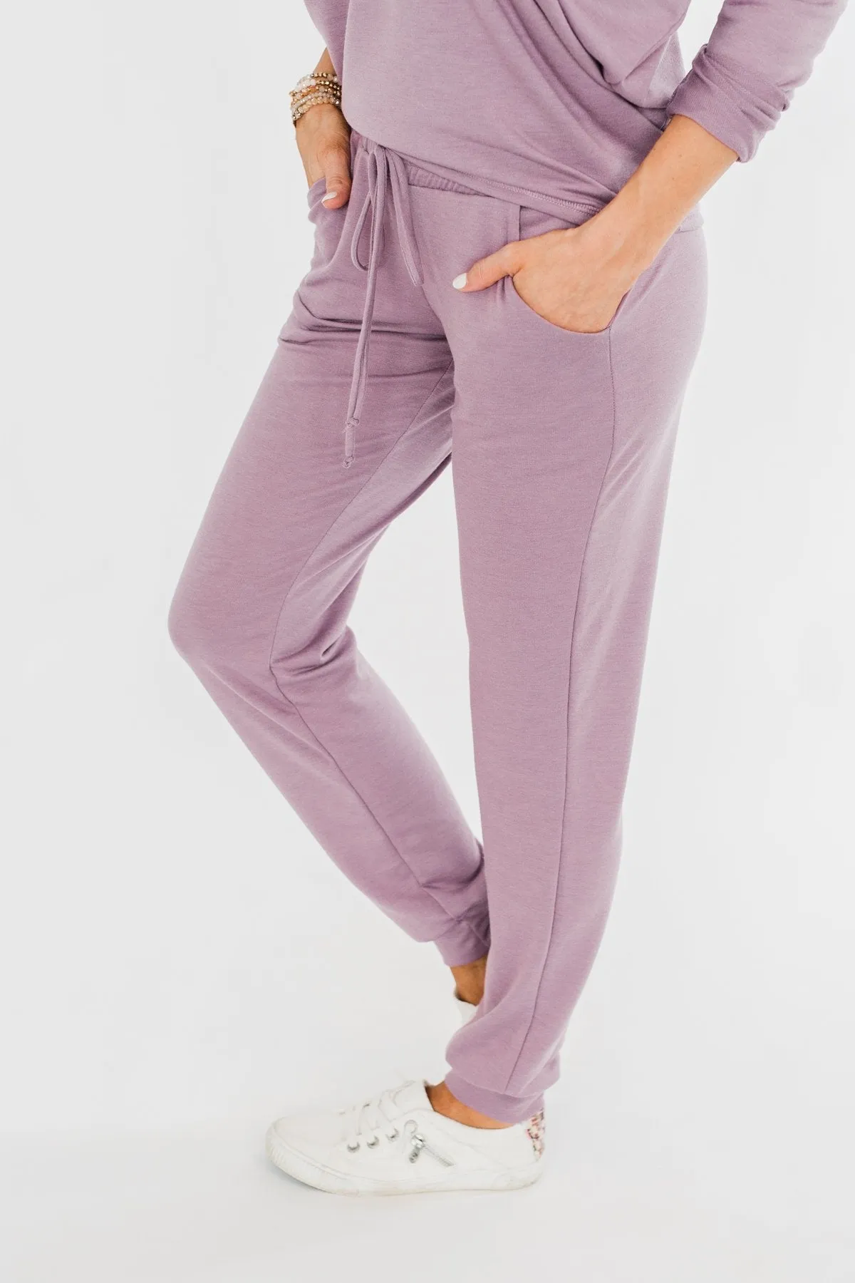 Solid Lounge Joggers- Lilac