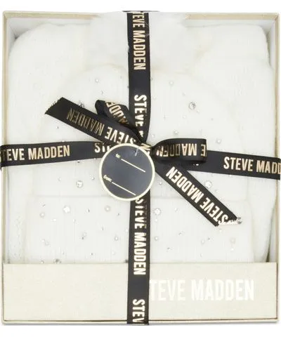 Steve Madden Women's 2-Pc. Embellished Beanie & Scarf Boxed Gift Set