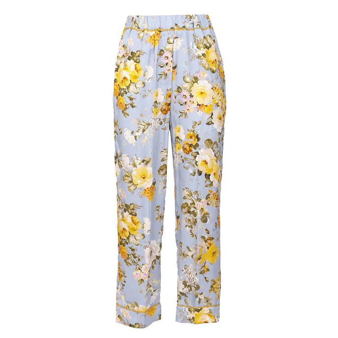 STRAIGHT TROUSERS FLOWER PATTERN Woman Polynesia