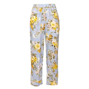 STRAIGHT TROUSERS FLOWER PATTERN Woman Polynesia