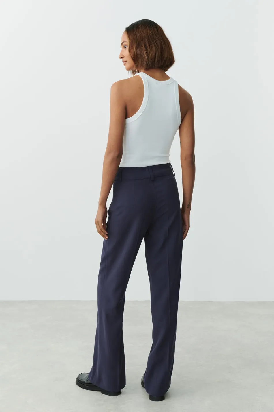 Straight viscose trousers