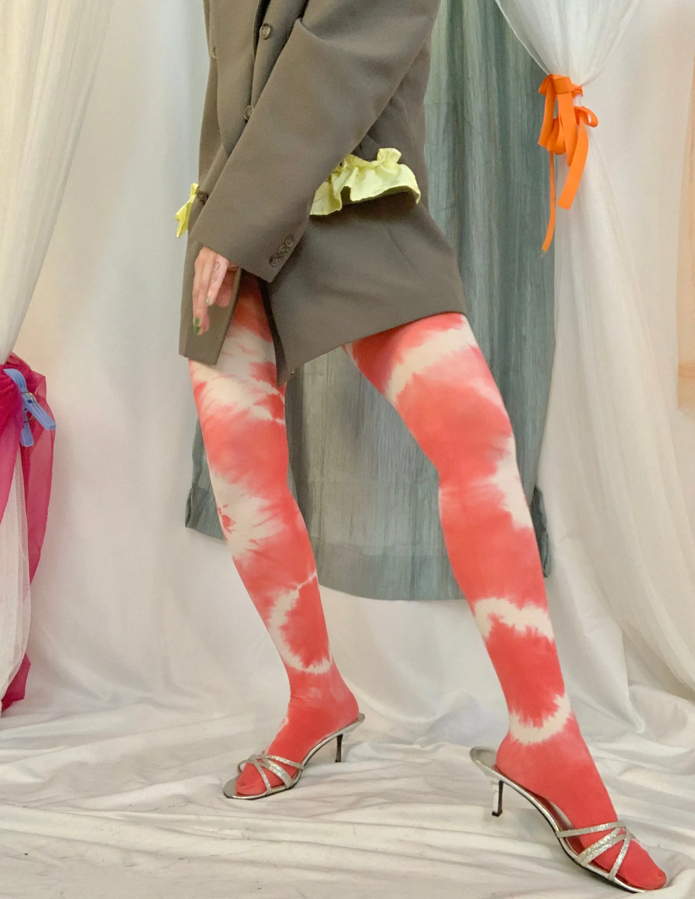 Strawberry tie dye tights