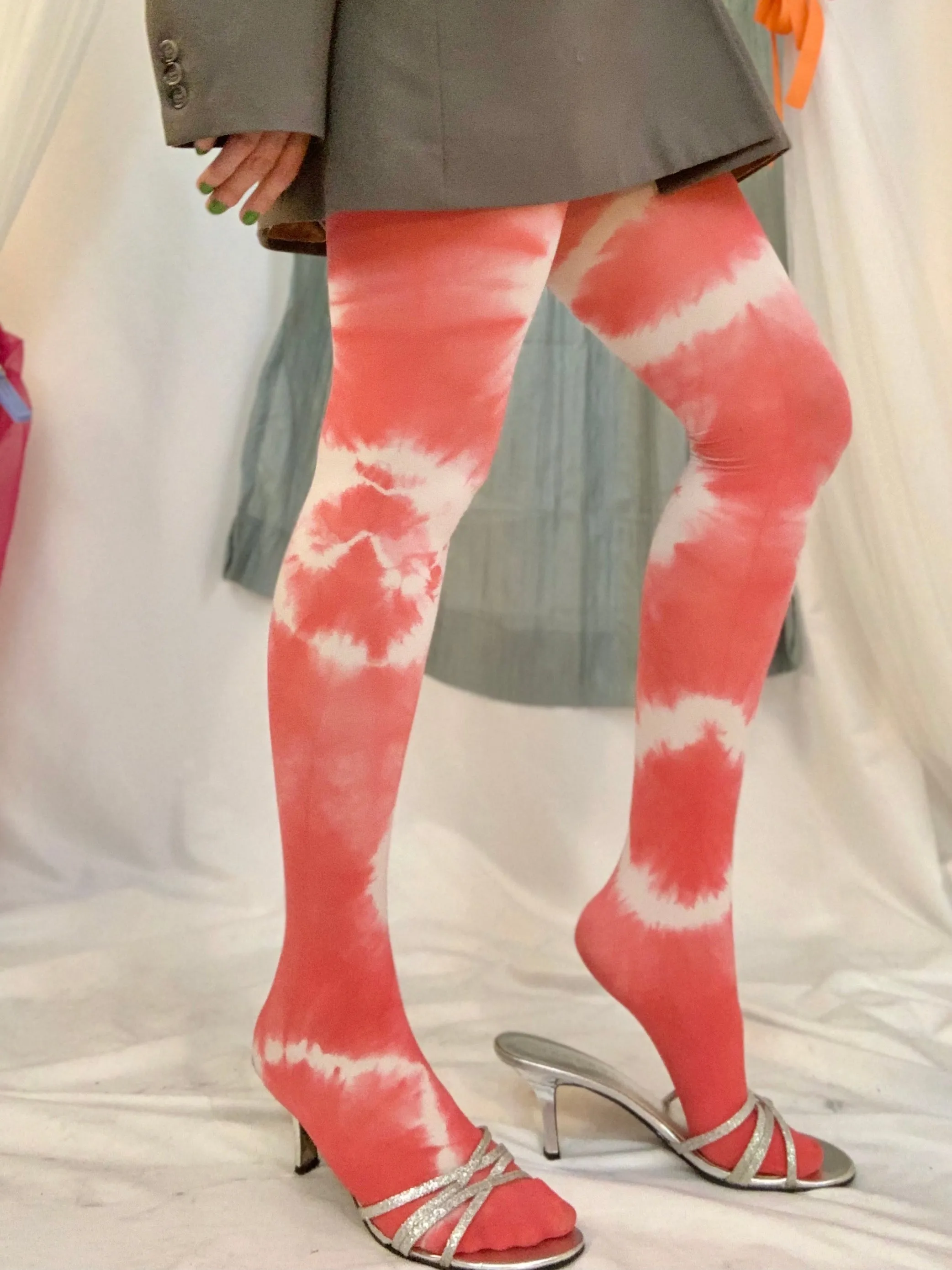 Strawberry tie dye tights