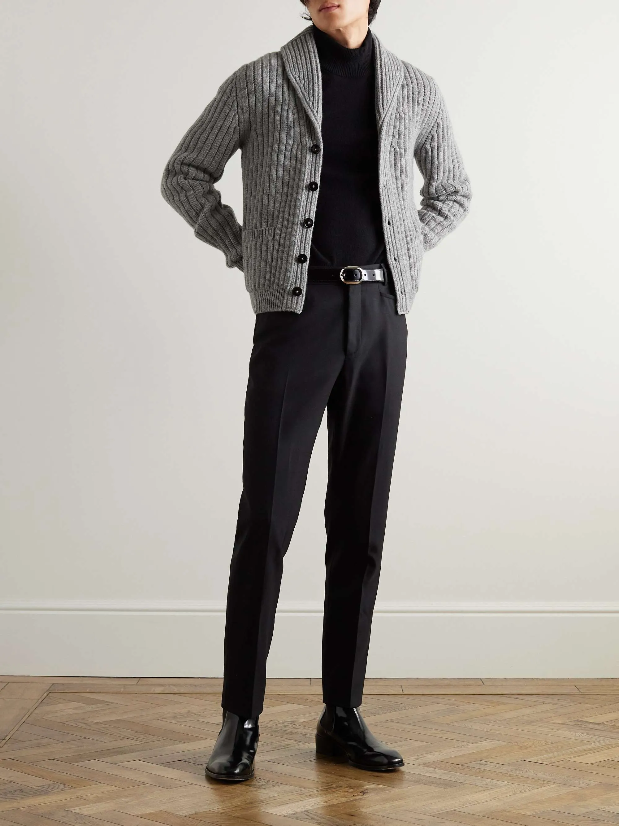 TOM FORD  |Button-down Wool Cashmere Plain Designers Cardigans