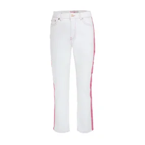 TROUSERS STRIPED LOGO Woman White 