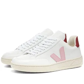 Veja V-12 Leather Sneaker WWhite & Pink