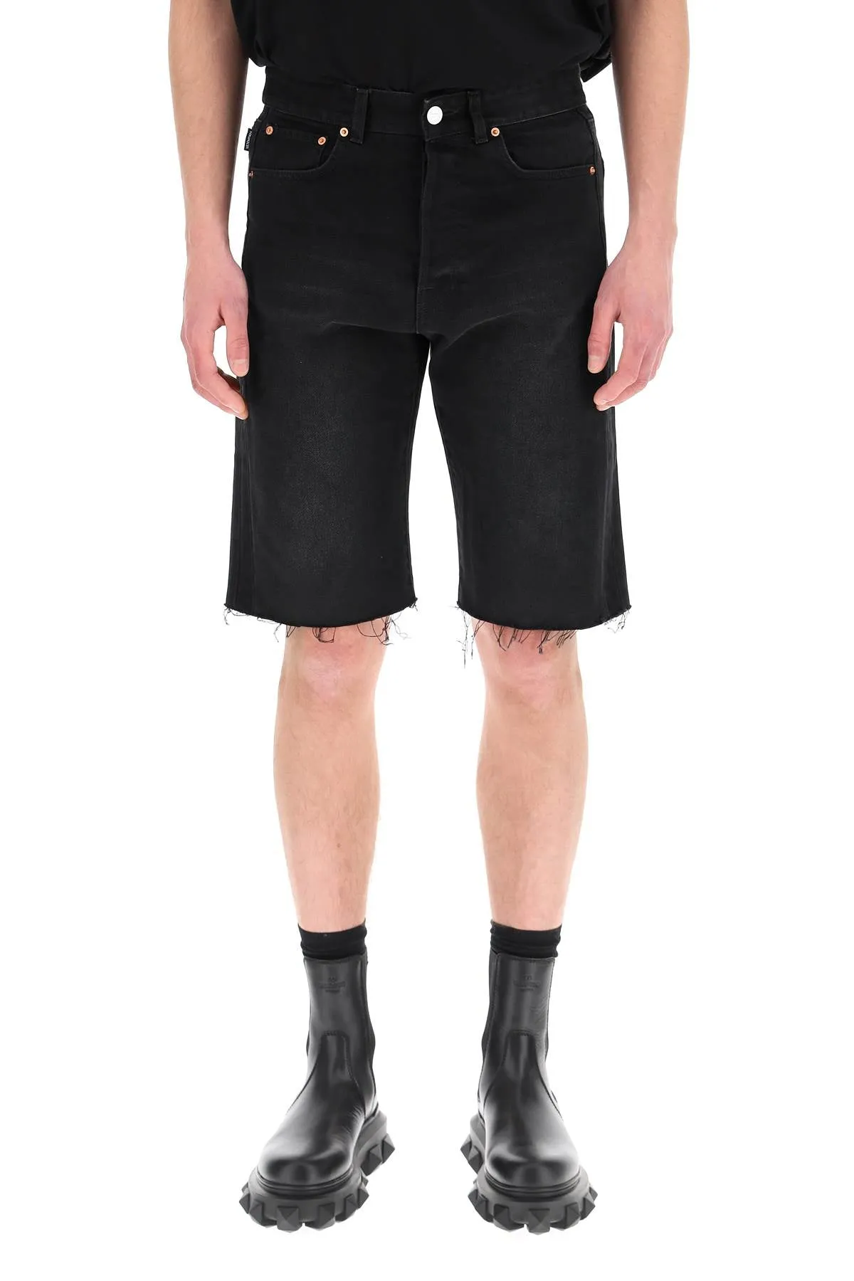 Vetements Frayed Edge Denim Shorts