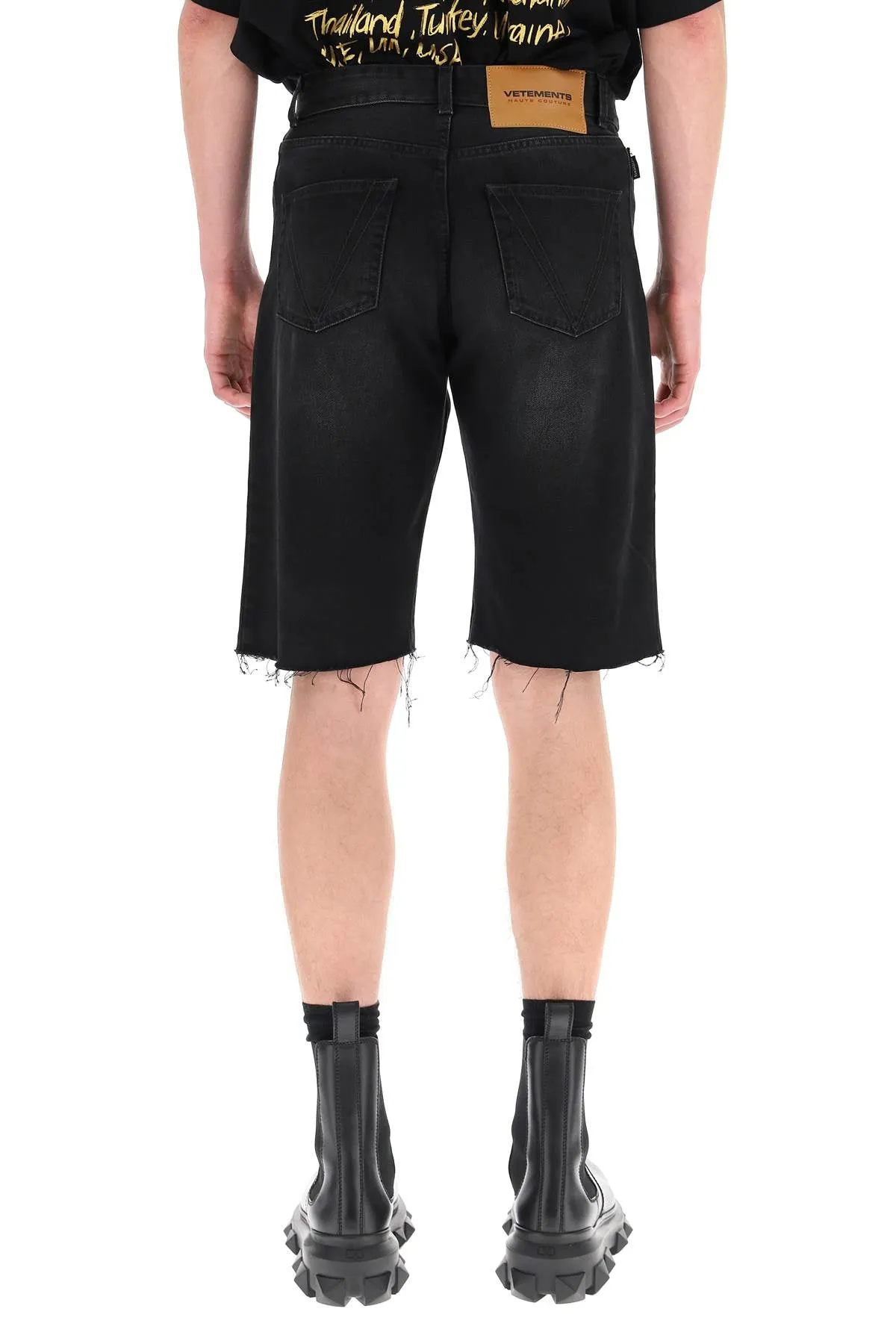 Vetements Frayed Edge Denim Shorts