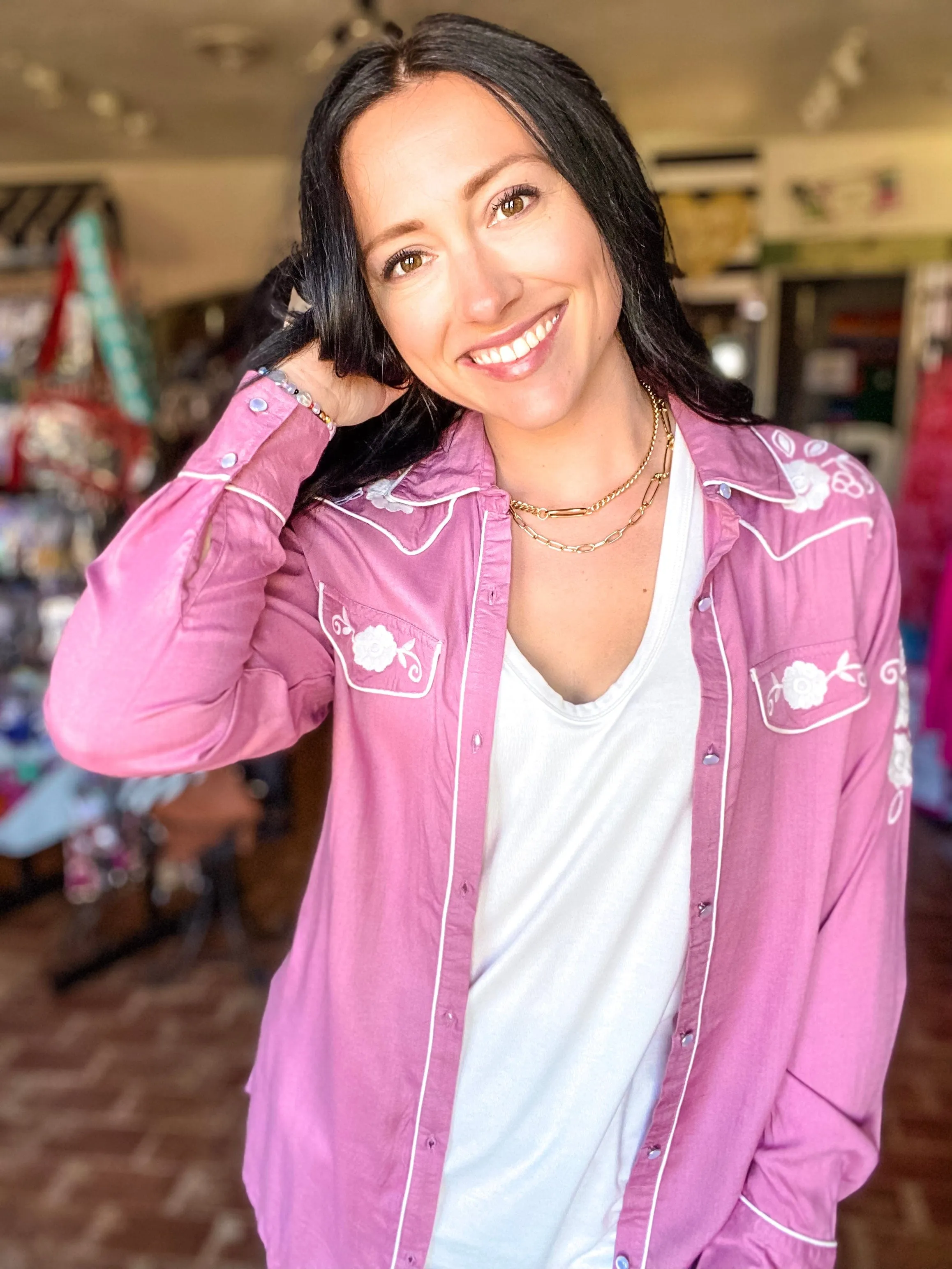 Vintage Button Down Plum