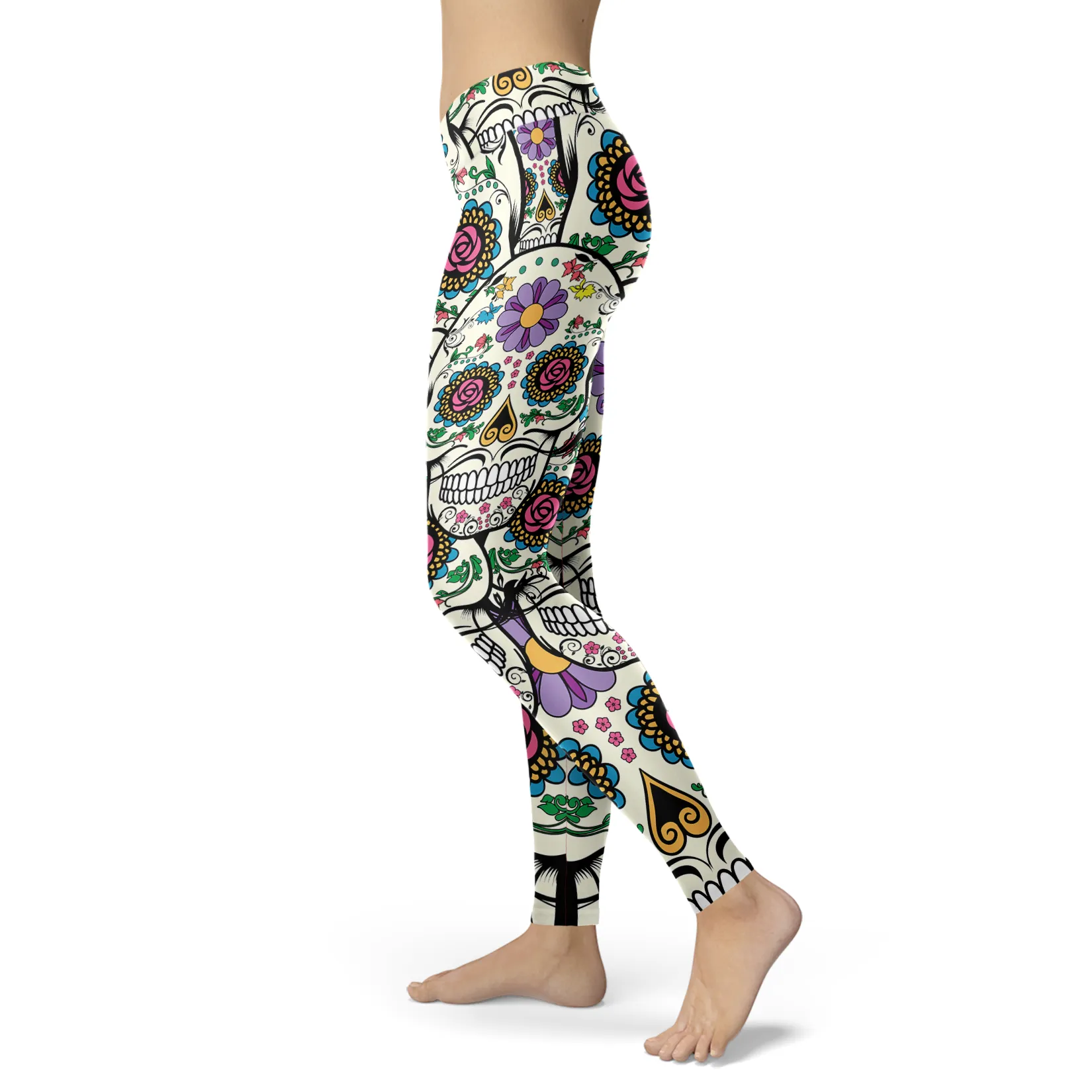 Violet Sugar Skull Leggings