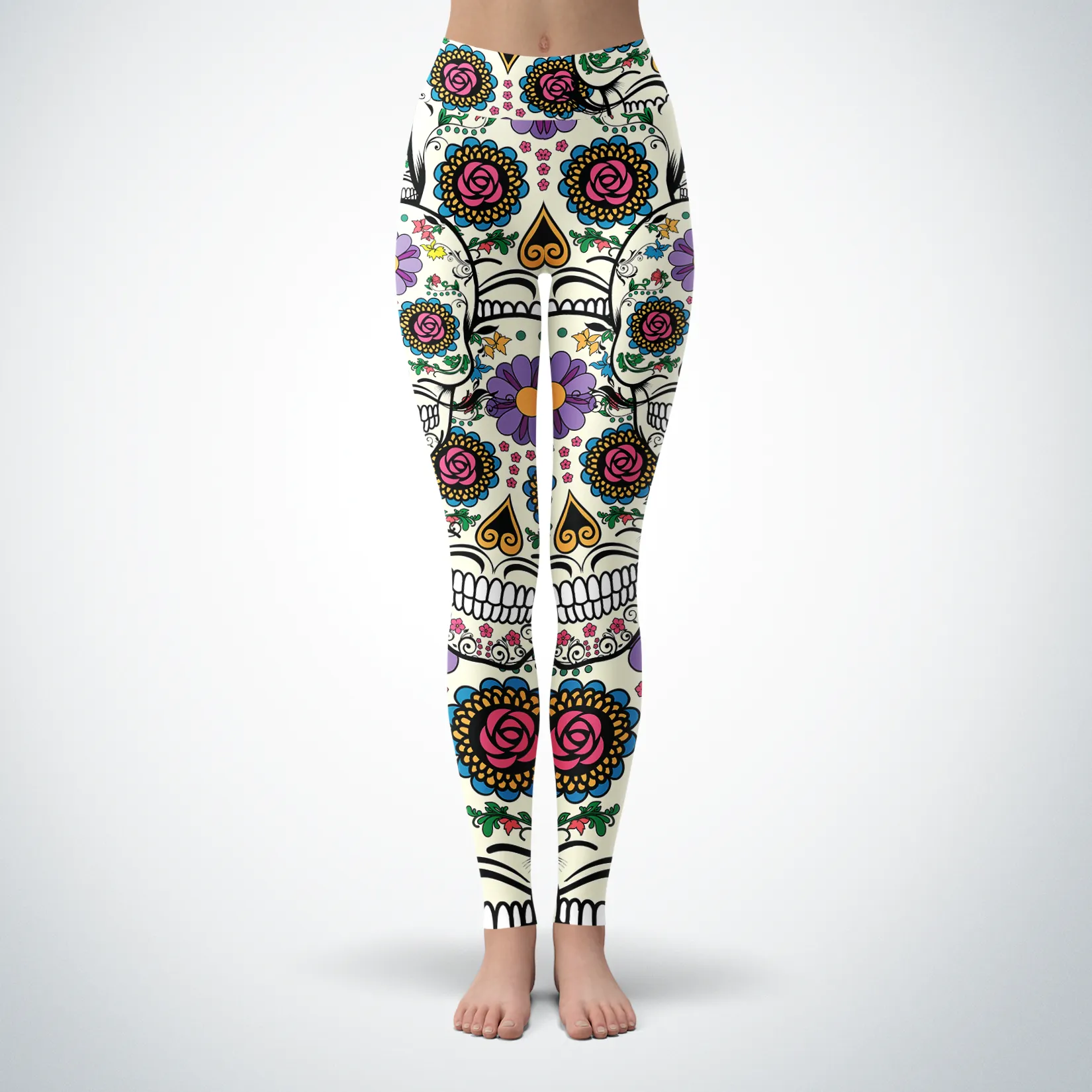 Violet Sugar Skull Leggings