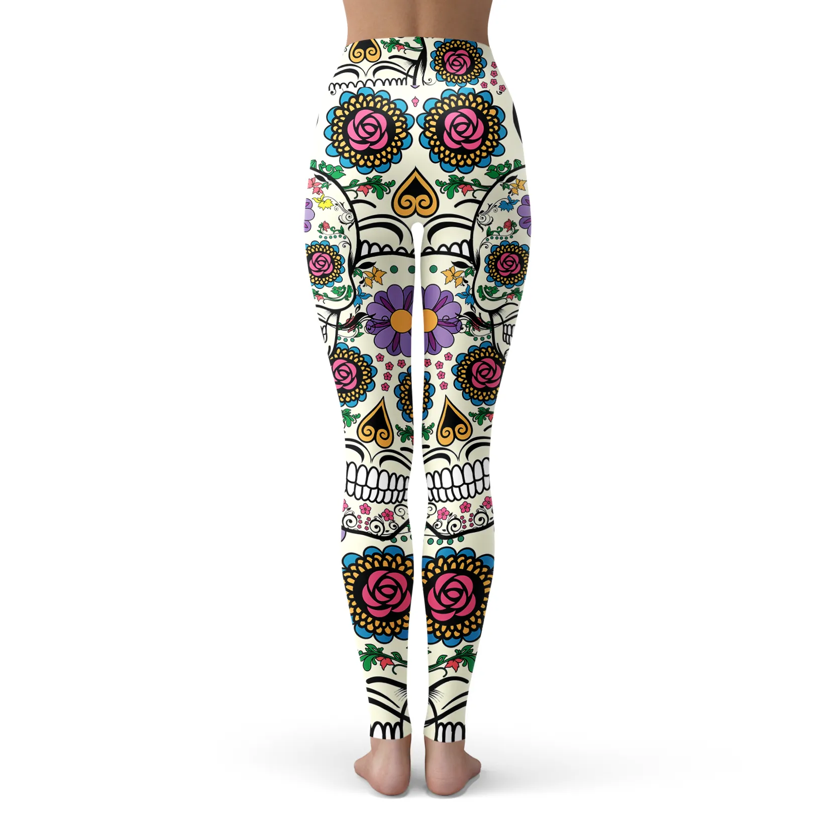 Violet Sugar Skull Leggings