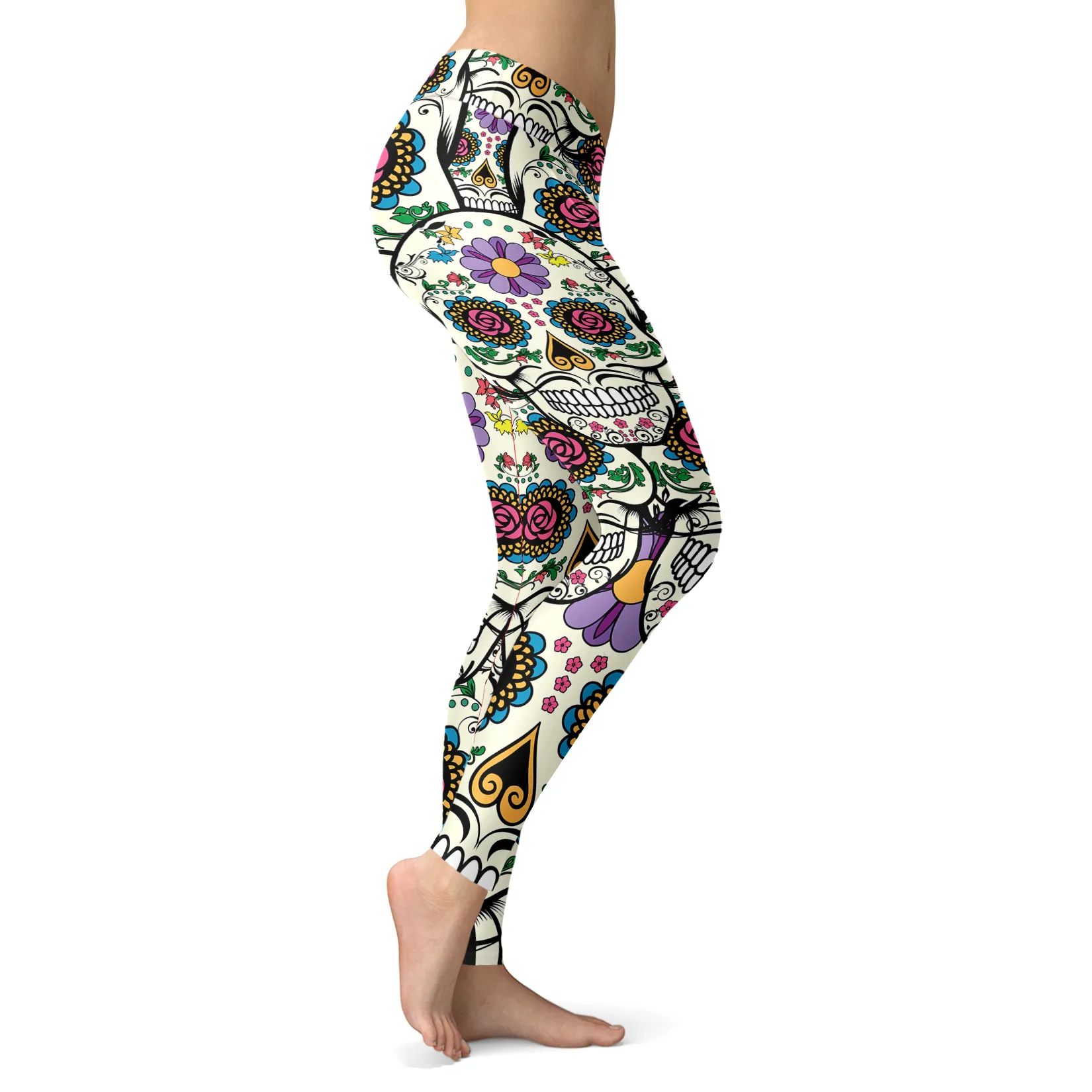 Violet Sugar Skull Leggings