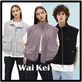 Wai Kei  |Unisex Street Style Logo Vests & Gillets