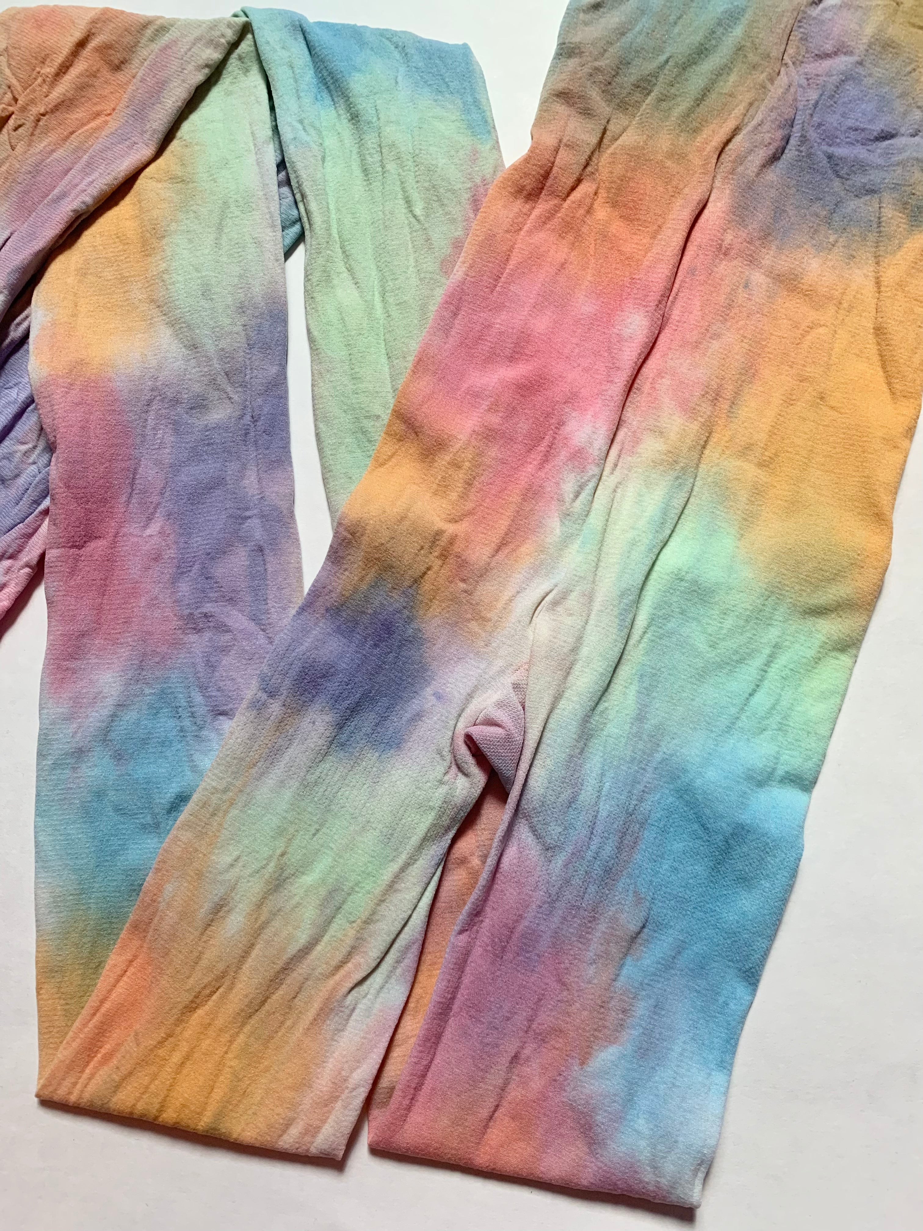 Watercolor rainbow drip tights