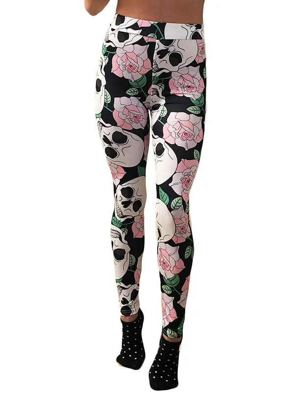 Women's Floral Skull Leggings