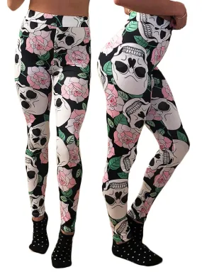 Women's Floral Skull Leggings