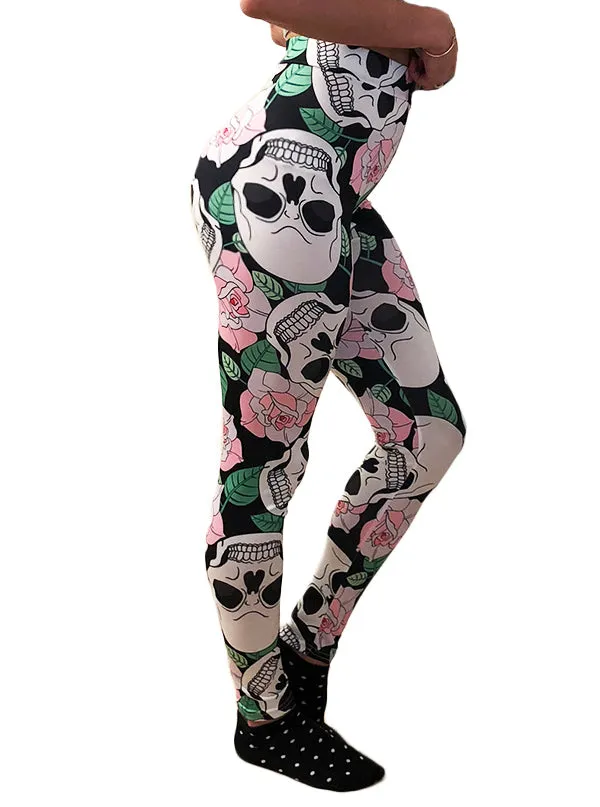 Women's Floral Skull Leggings