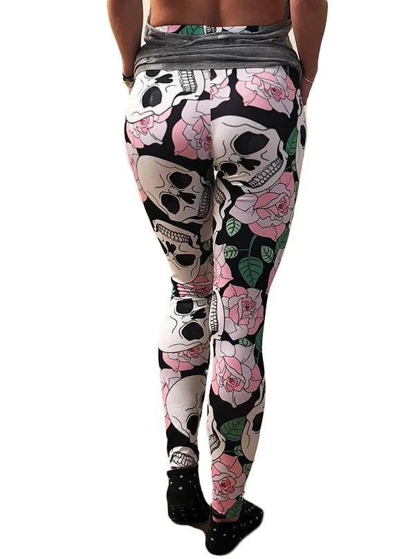 Women's Floral Skull Leggings