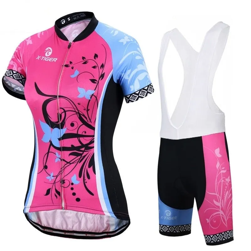 Women's Summer Breathable Mountain Bike Short-Sleeve Cycling Set