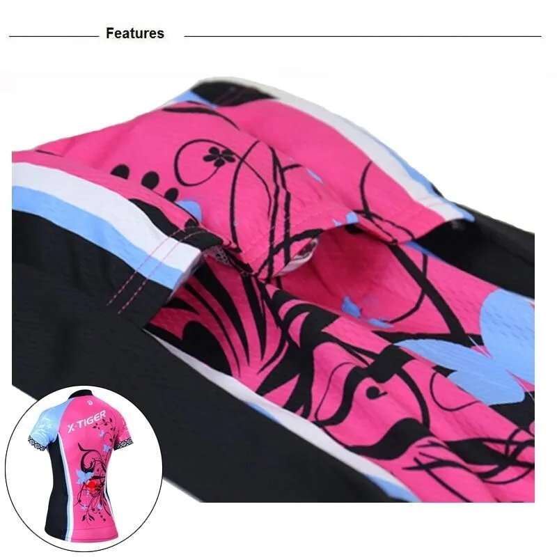 Women's Summer Breathable Mountain Bike Short-Sleeve Cycling Set