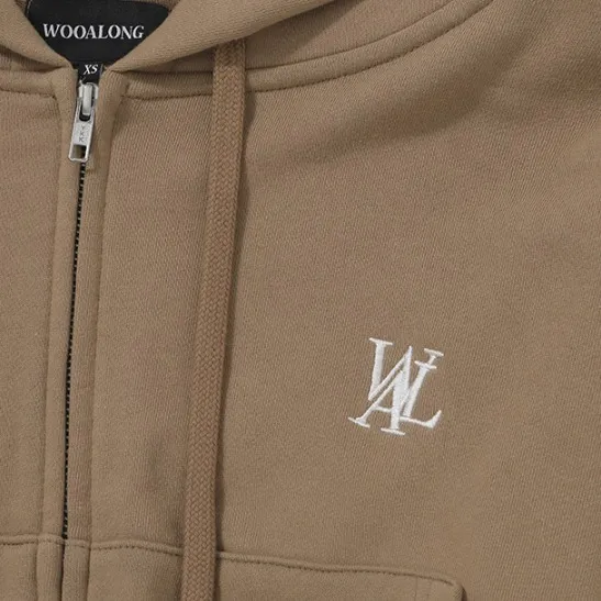 WOOALONG  |Unisex Street Style Long Sleeves Plain Cotton Logo