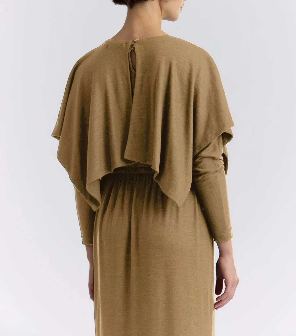 Wool Mini Poncho - Camel