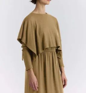 Wool Mini Poncho - Camel