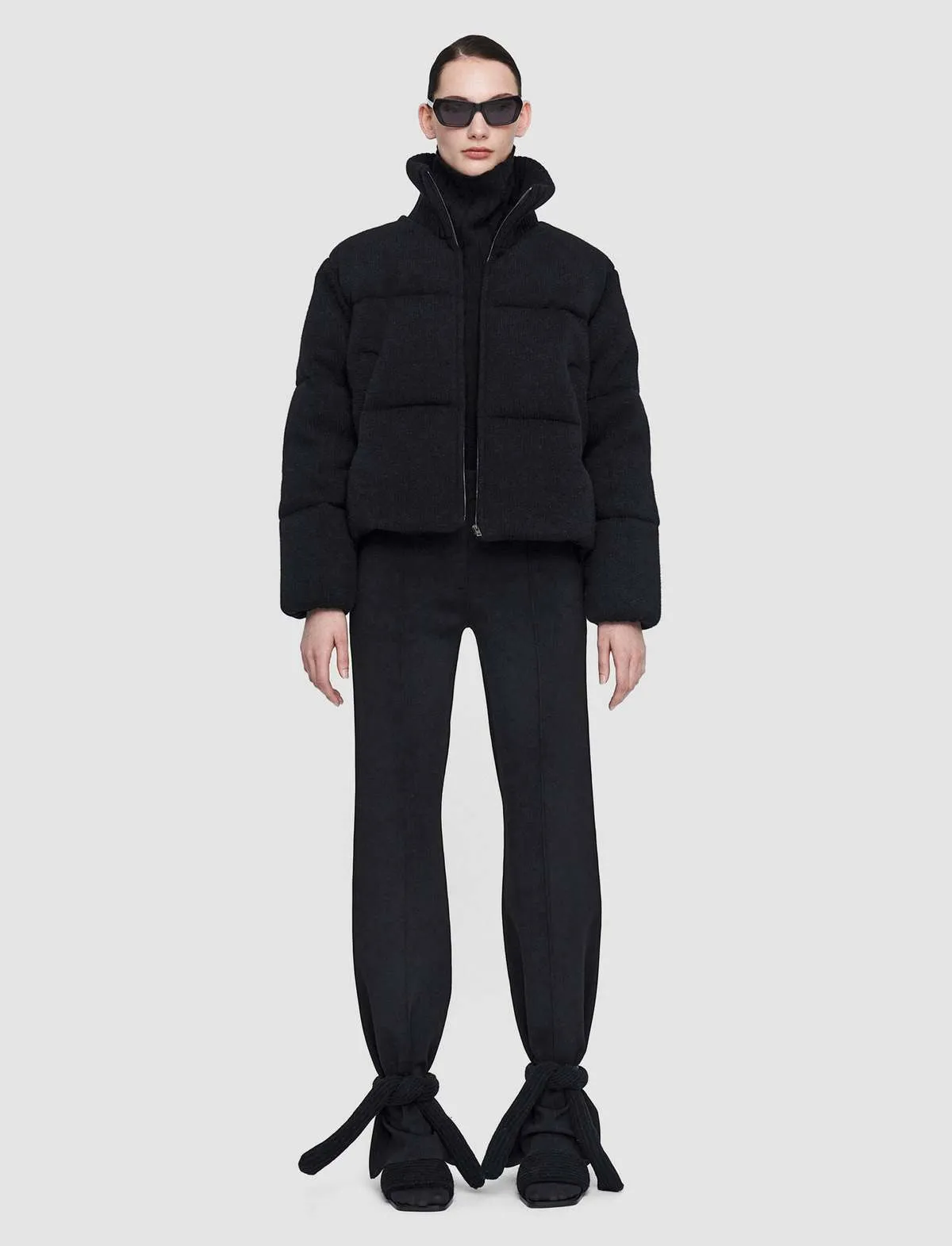 Wool Puffer Jacket - Black