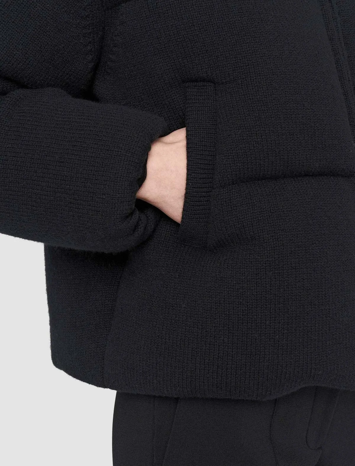 Wool Puffer Jacket - Black