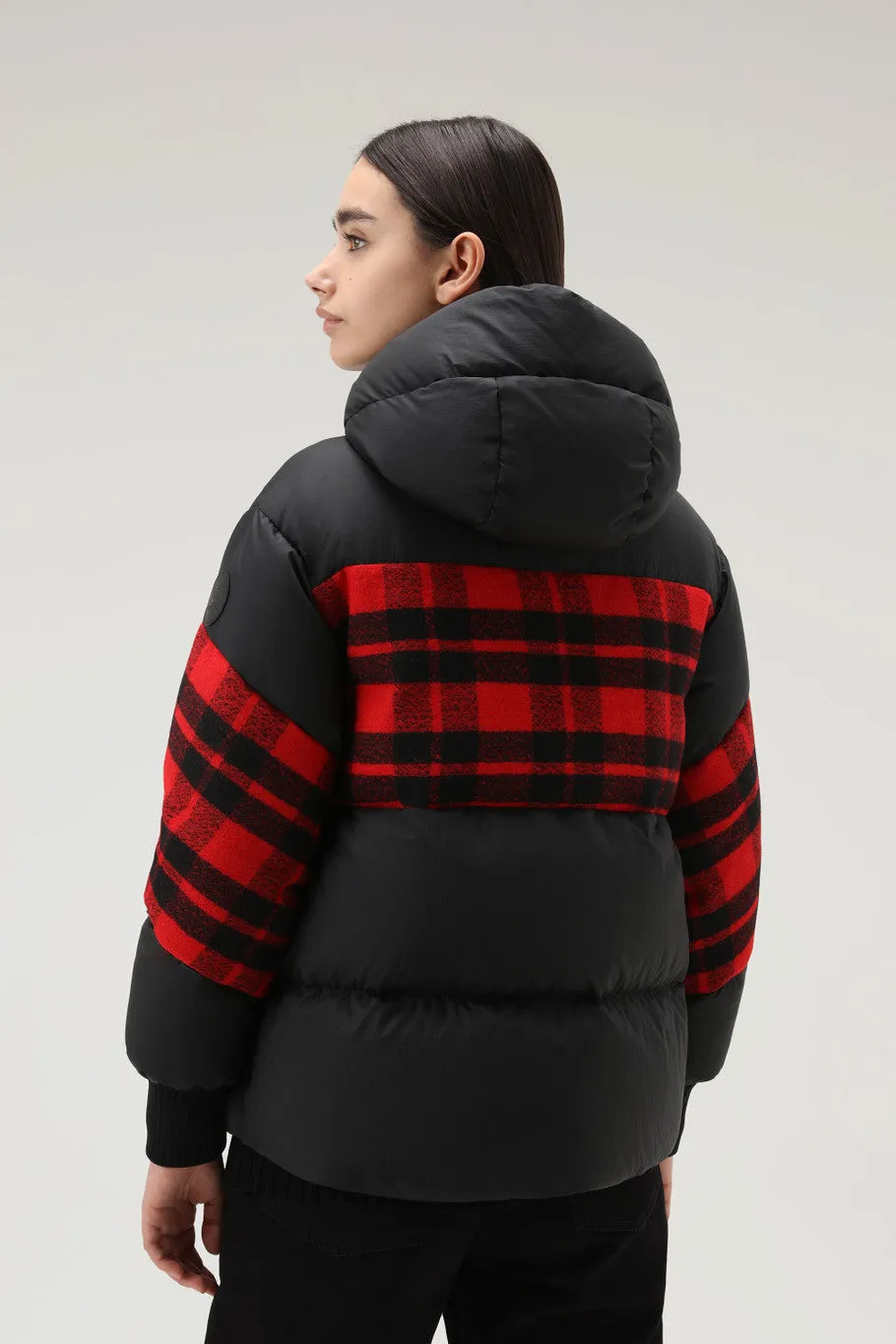 WOOLRICH PIUMINO PUFFER NERO CHECK