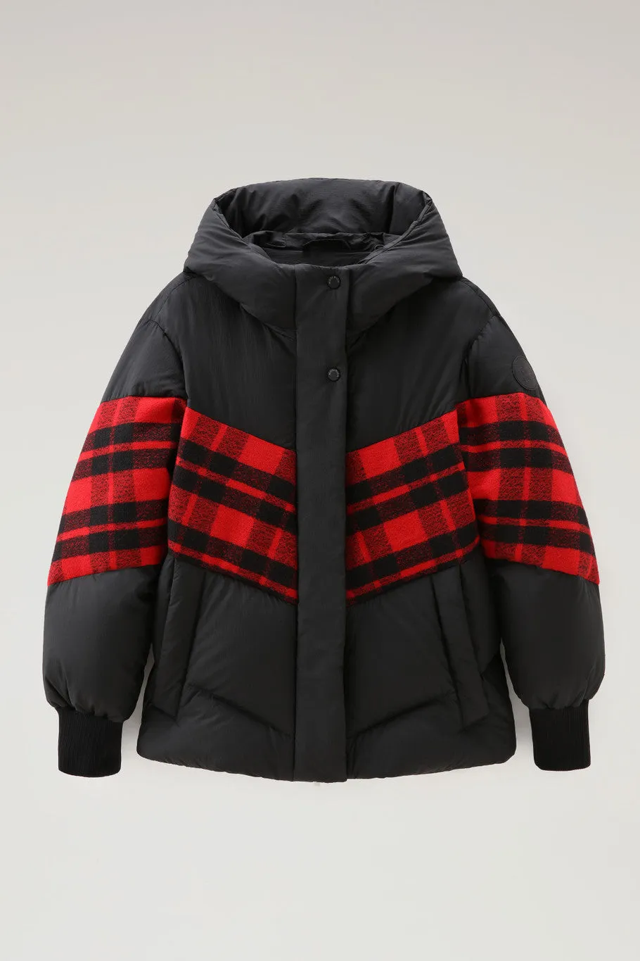 WOOLRICH PIUMINO PUFFER NERO CHECK