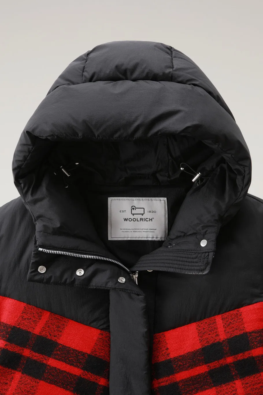 WOOLRICH PIUMINO PUFFER NERO CHECK