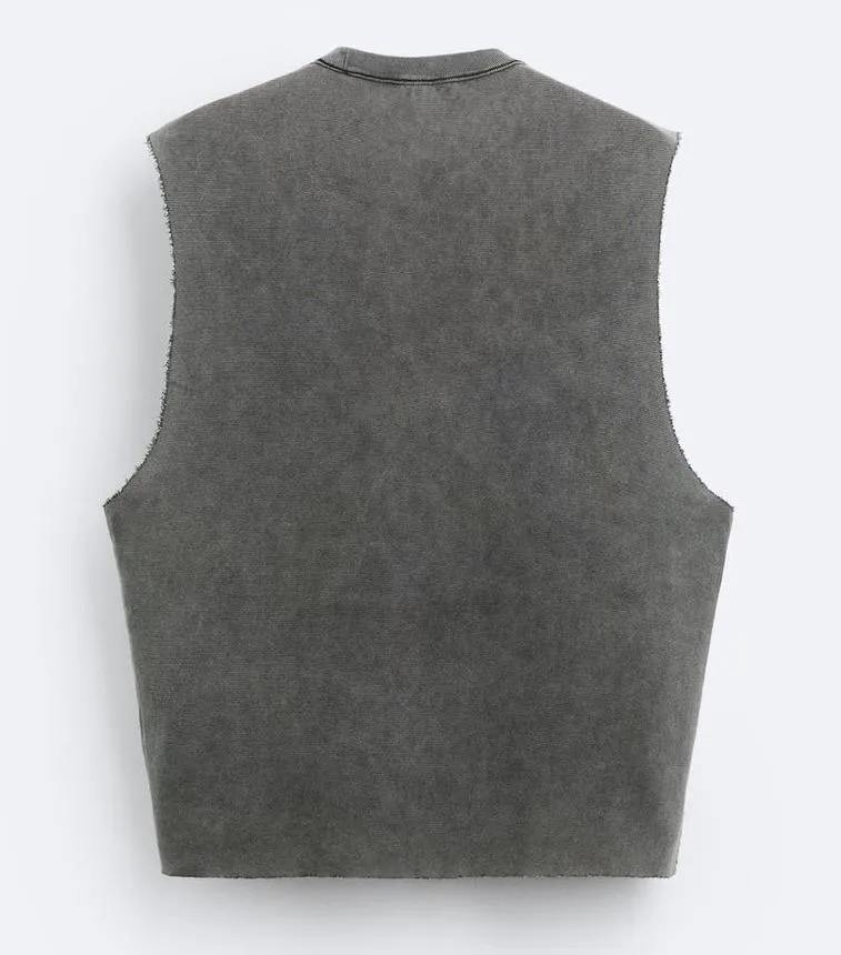 ZARA  |Sleeveless Street Style Logo Vests & Gillets