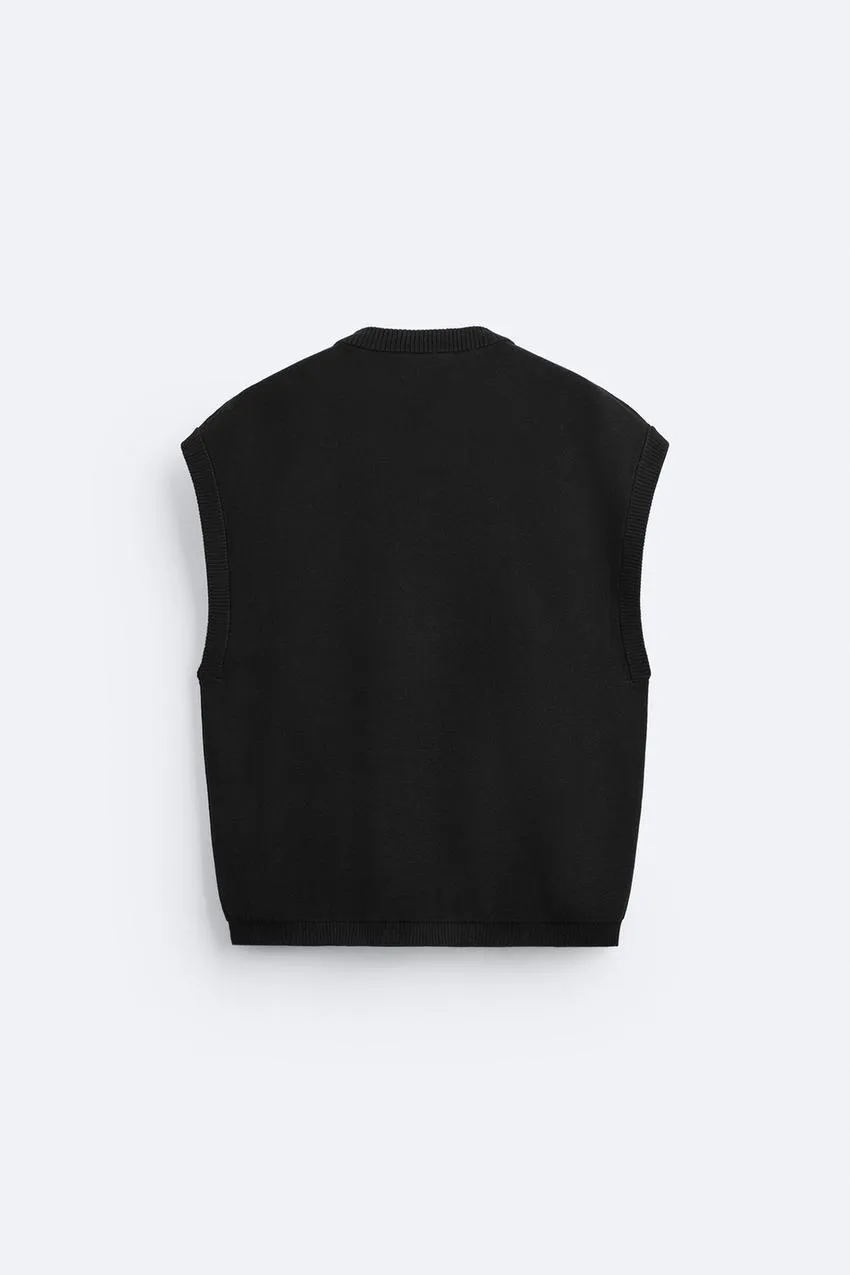 ZARA  |Street Style Plain Cotton Vests & Gillets