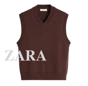 ZARA  |Wool Sleeveless Plain Vests & Gillets