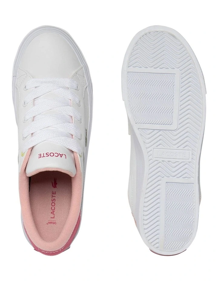 Ziane Platform Leather Sneaker in White/Pink