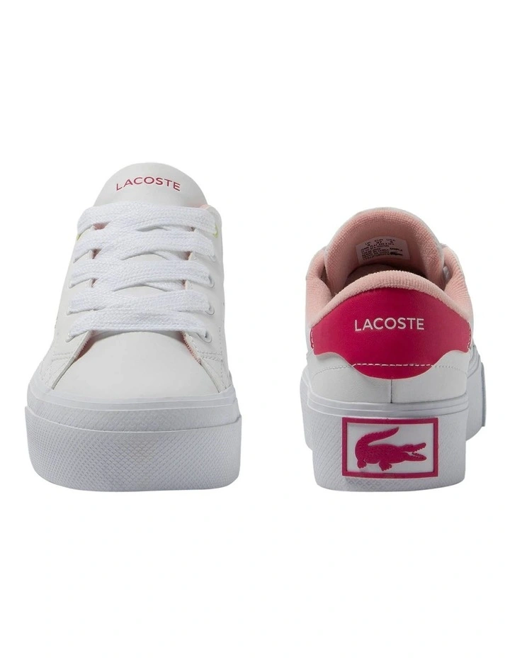 Ziane Platform Leather Sneaker in White/Pink